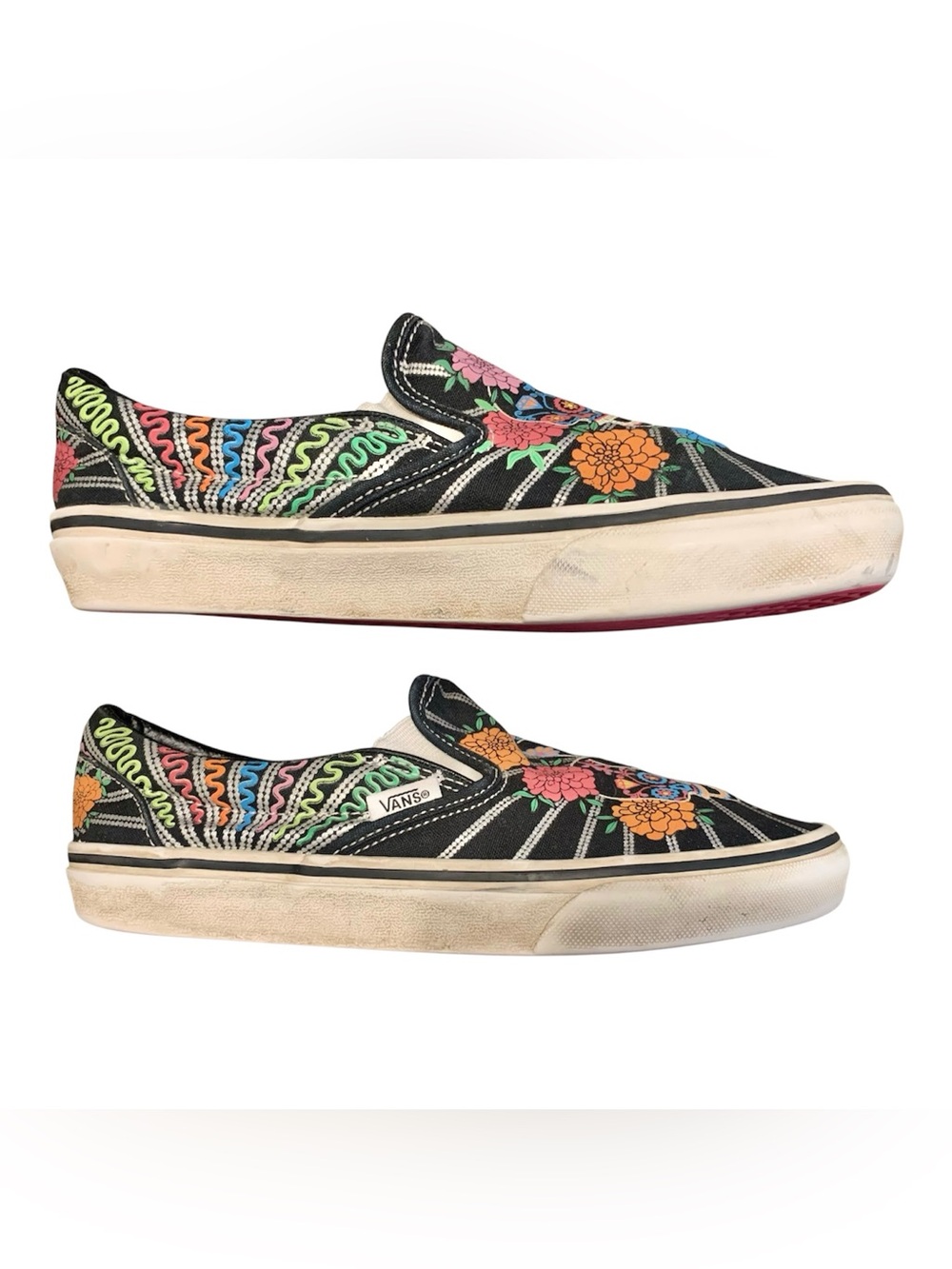 Vans Classic Slip On ‘Dia De Los Muertos’ Glow In The Dark M6 W7.5 - Picture 3 of 9